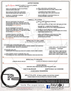 Radius Hamilton Menu Radius- Crown Point - Radius Valpo